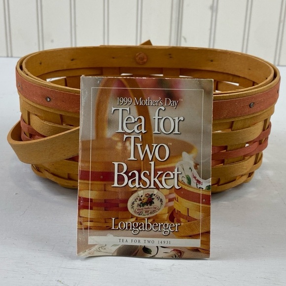 Longaberger Mothers Day ‘99 Tea For Two 7.5" Swinging Handle & Protector Basket - Picture 12 of 14